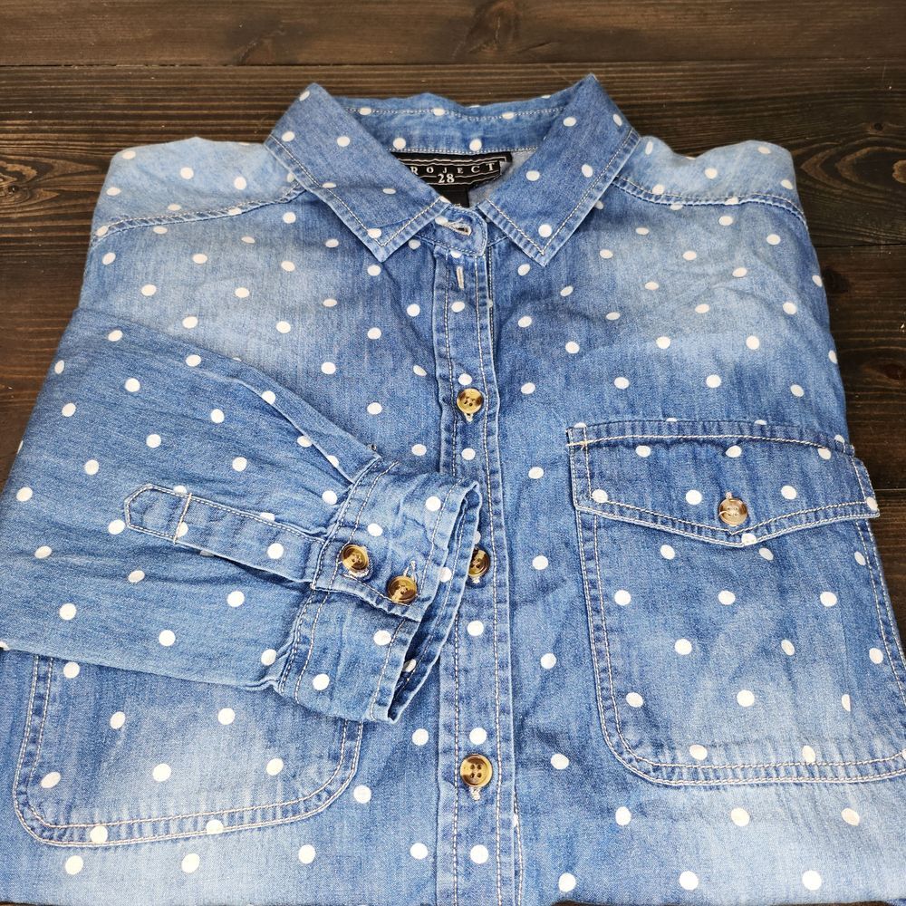 Y/Project Blue Polka Dot Button Down Shirt